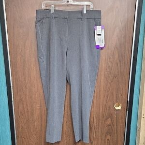 Kirkland Signature Size 14 Grey Ankle Length Straight Fit Trouser Pant